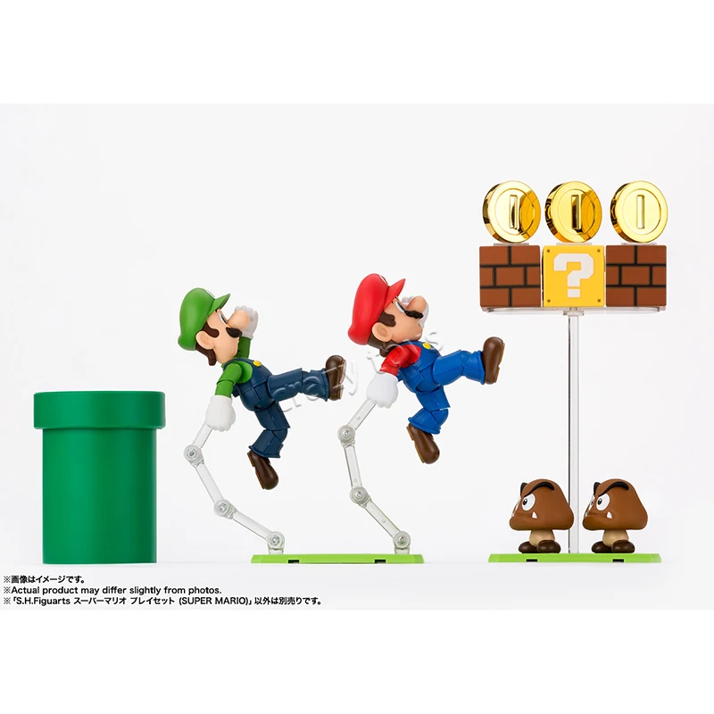 Figuras de Acción Originales de Bandai S.H.Figuarts, Set de Juego de Mario y Luigi, Super Mario en Stock, Colección de Anime, Juguetes Modelo