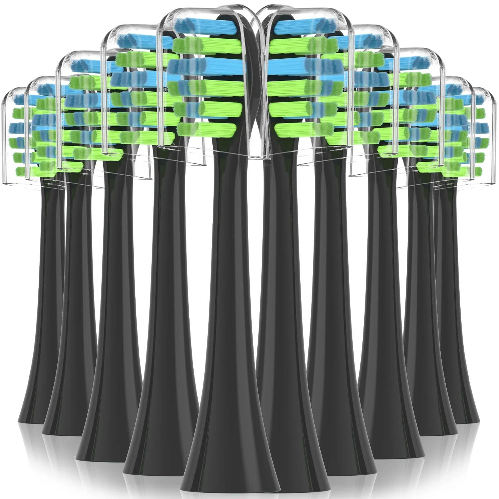 Cabeças de escova de dentes de substituição, 10 peças para 7am2m am101/am105 sonic escova de dentes elétrica vácuo macio dupont bicos de cerdas