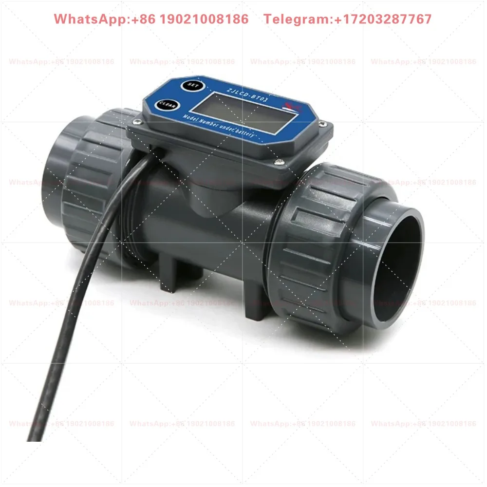 Digital Display High Flow PVC Acid Resistant Flow Meter RS485 Intelligent Water Flow Sensor