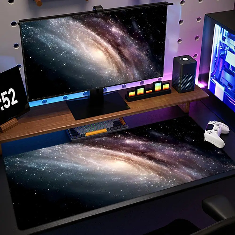 لوحة ماوس كبيرة من Galaxy، لوحة مكتب، لوحة ماوس مطاطية مضادة للانزلاق على الطراز القديم، ملحقات الكمبيوتر، ملحقات المكتب.
