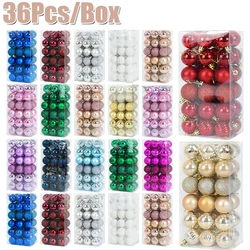 36Pcs/Box Golden Red Christmas Tree Balls Decor 4cm Xmas Tree Ball Christmas Decorations For Home New Year Navidad Gift 2025