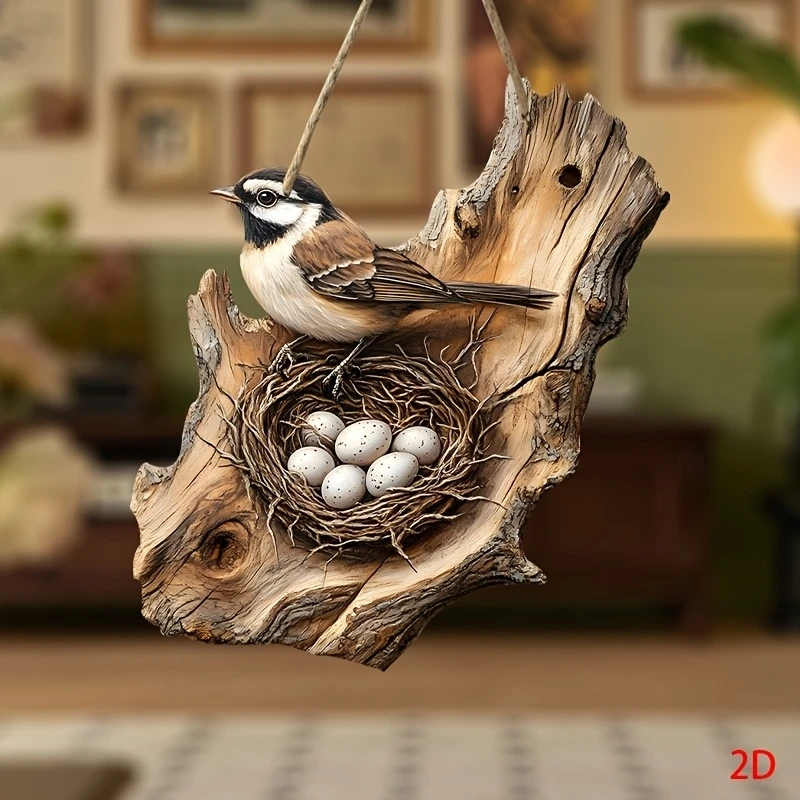 2D خشبية الحائط روبن بيرد البيض تصميم ديكور المنزل شقة مطبوعة الطيور على شكل تصميم غرفة الأطفال مزرعة الريفية تخطيط