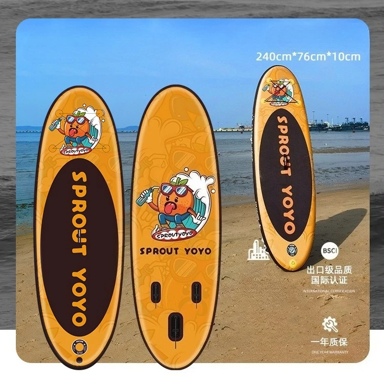 เด็ก SUP Inflatable Paddle Board Stand Up Paddle กระดานโต้คลื่นสกีน้ํากระดานกระดานโต้คลื่น Paddleboard 240*76*10 ซม.