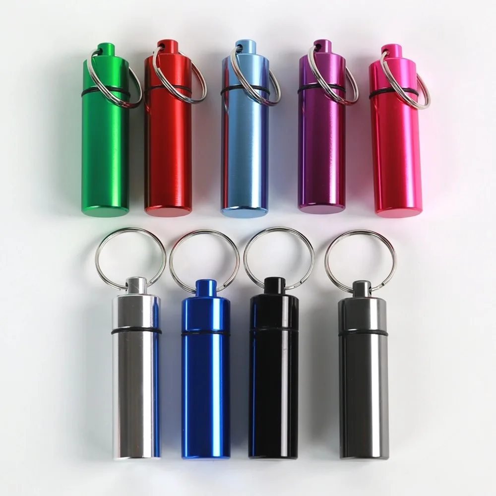 New Mini Premuim Waterproof Portable Pill Case Organizer Keychain Box EarPlug Container Bottle with Keyring for Medicine Holder