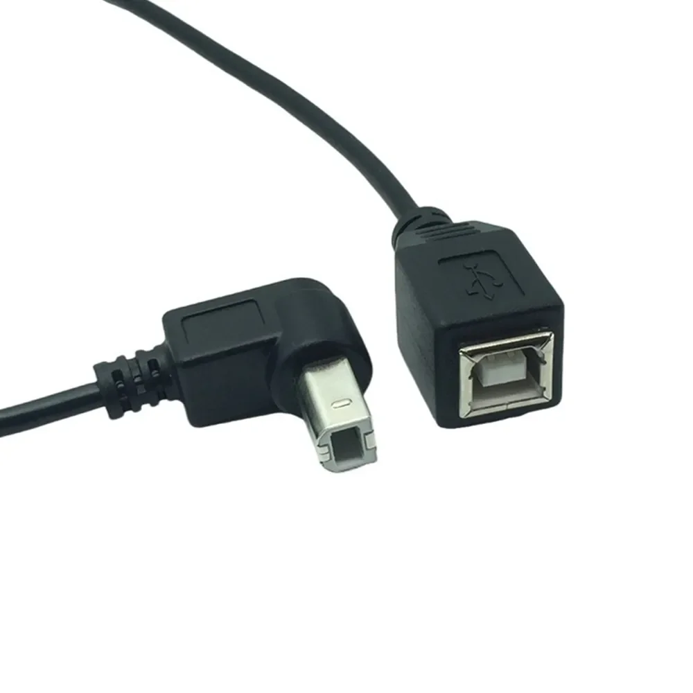 الزاوية اليمنى 90 درجة USB طابعة الماسح الضوئي كابل 25 سنتيمتر USB 2.0 B ذكر إلى B أنثى طابعة الماسح الضوئي تمديد كابل