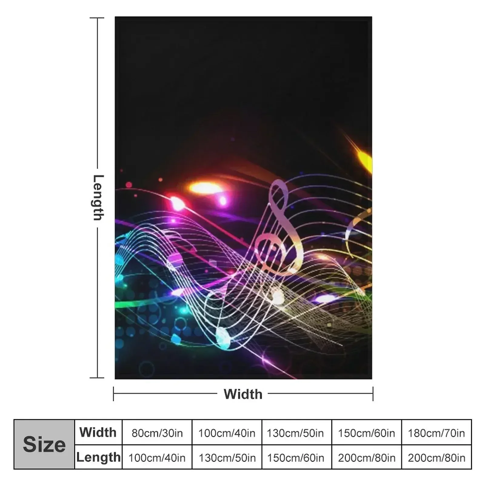 Music Notes in Color for Music-lovers Throw Blanket Nap Bed Fashionable Luxury Brand For Decorative Sofa Stuffeds Blankets