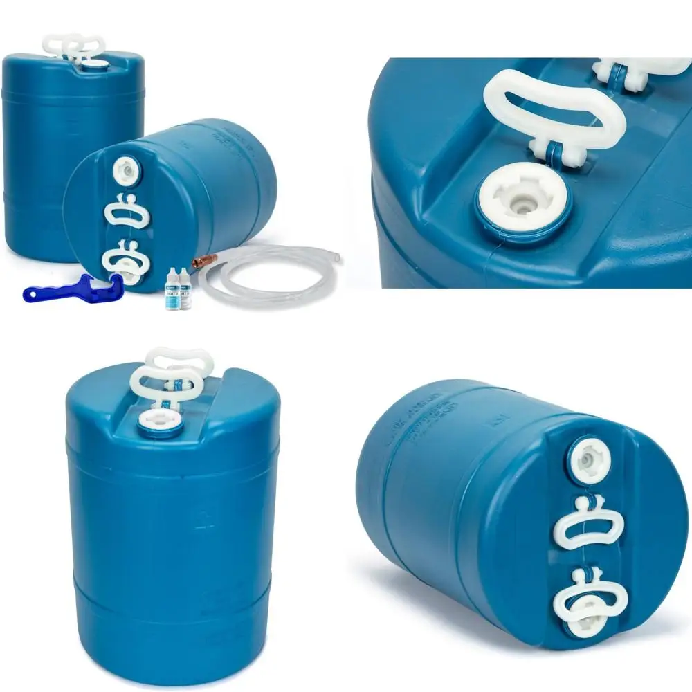 Portable 15-Gallon Water Storage Drum - Emergency Supply, Reusable, BPA-Free, Food-Grade Container