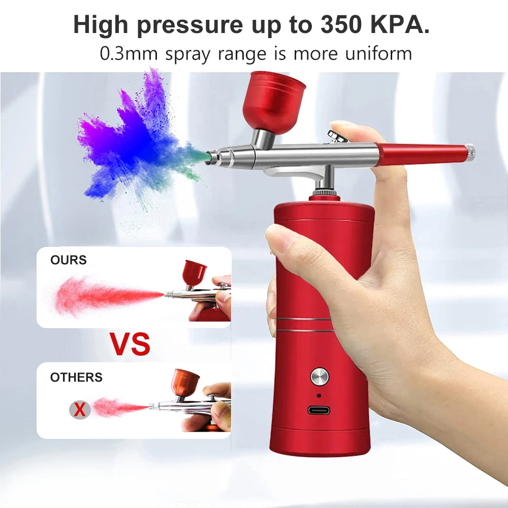 Airbrush Nail Mini Portable Air Brush With Compressor Kit for Nails Art Craft Pastry Cake Paint Model Nano Sprayer Gun 350Kpa K5