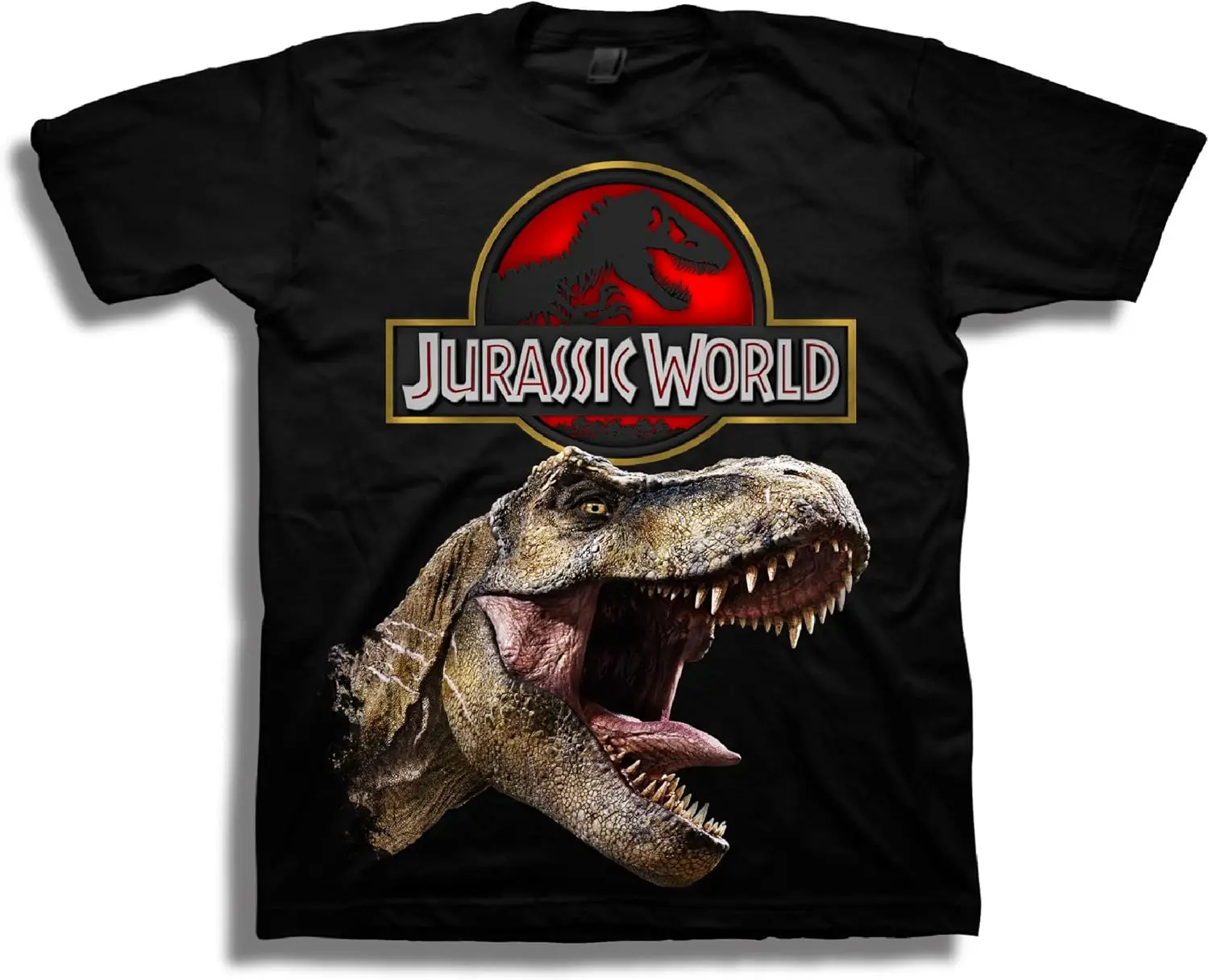 Jurassic World Boys 2 Logo & T-rex Short Sleeve T-Shirt