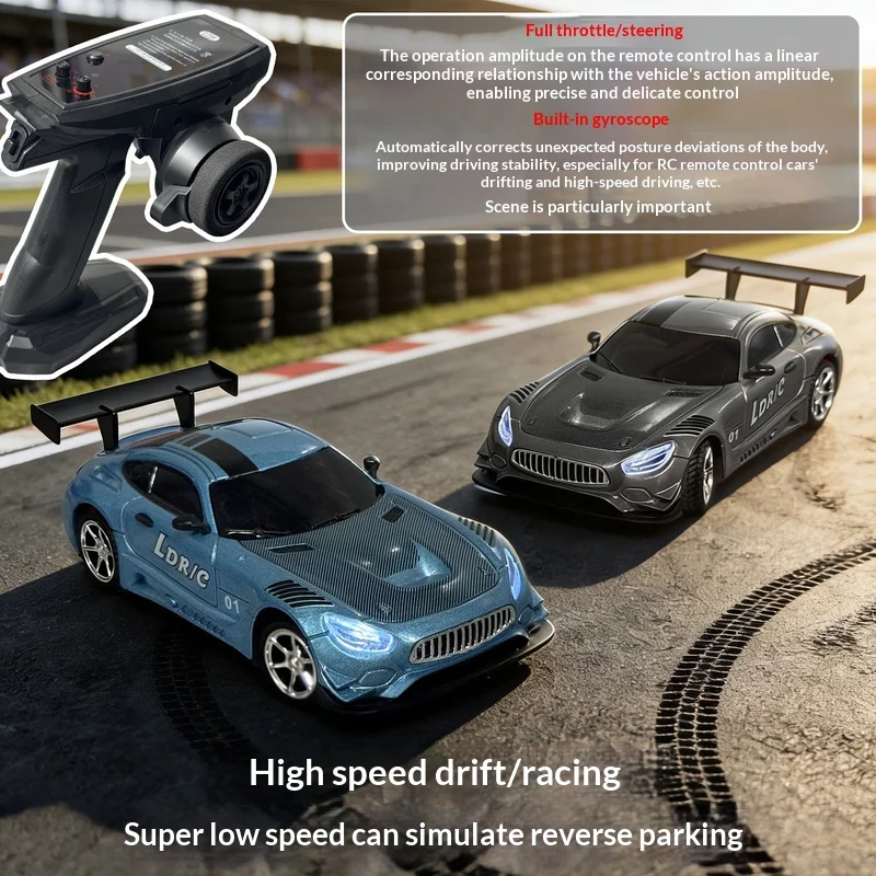 LD4301 1:43 ミニデスクトップ四輪駆動フルスケールRCドリフトリモコンカー（ジャイロ搭載、リアルな人形付き）