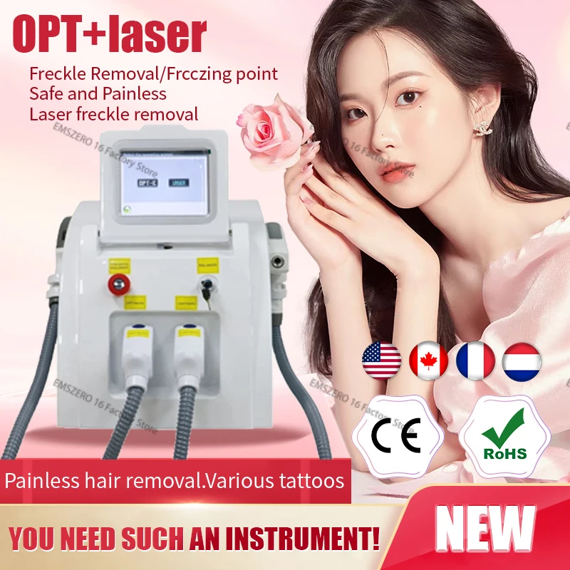 

Latest 2in1 Picosecond Tattoo Pigment Removal OPT Laser Pico 2in1 Hair Removal and Tattoo Removal Machine Nd Yag Laser Q Switch