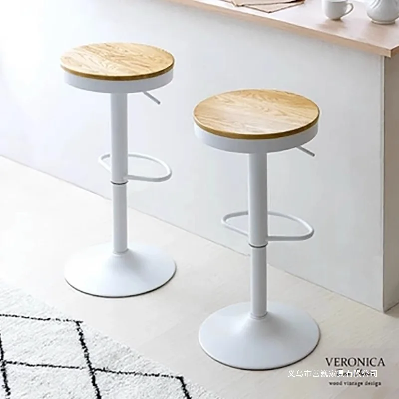 High bar stool, adjustable island platform rotating fashionable ironwork home chair, bar bench