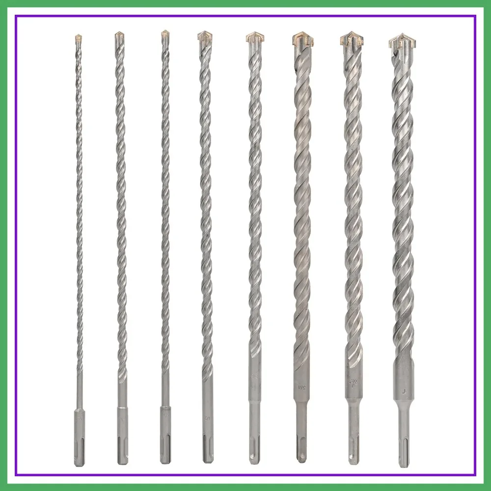 

8 PCS SDS Plus Bits, 15 Inch Long 1/4" to 1" Diameter, Rotary Hammer Masonry Drill Bits for Concrete