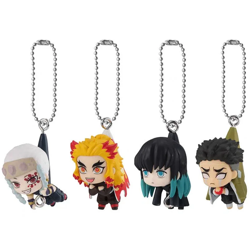 Ban Dai Demon Slayer Demon Slayer Corps Keychain Anime Action Figure Model Cute Decorate Doll Backpack Pendant KeyRing Toy Gifts