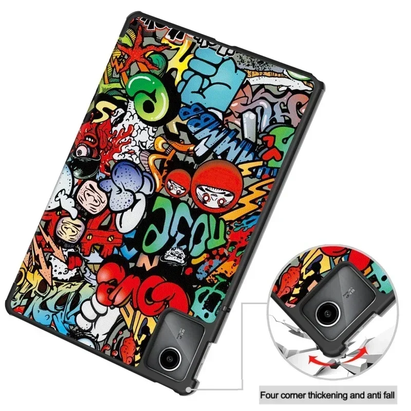 For Lenovo Tab M11 Case 11 inch Magnetic Tri-folding Tablet Hard Back Shell for Xiaoxin Pad 2024 TB331FC Smart Cover Funda Kids