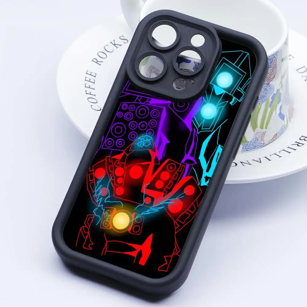 

Чехол Skibidi Toilet TV Camera Man для iPhone 17 16 15 14 13 12 11 Air Pro Max Plus, утолщенный, из цветного ТПУ, класса люкс