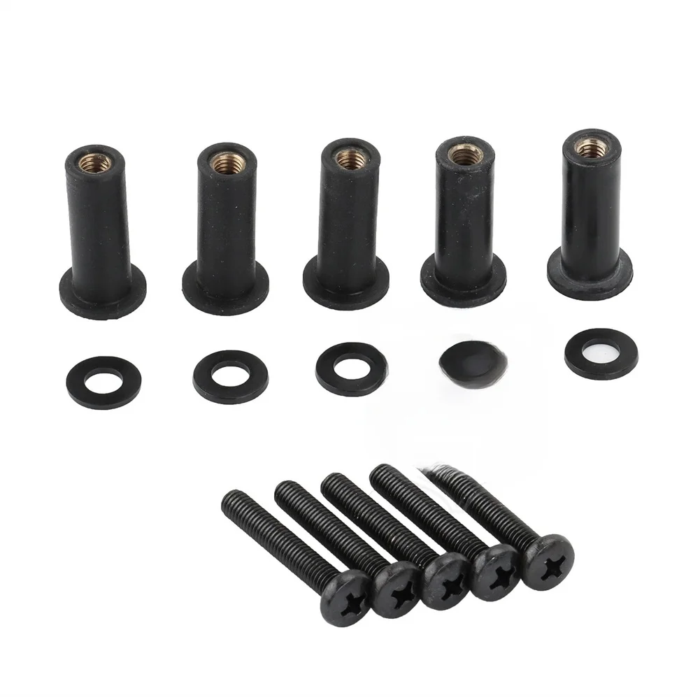 

Motorcycle Windscreen Bolt Cap Trim Kit 5pcs Including Well Nuts Screws for OEM Compatible and Stable Windshield Attachment