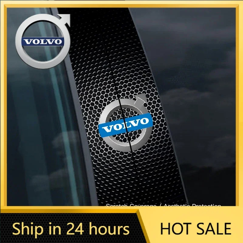 

2026 Новинка для эмблем Volvo, 2 шт., новый дизайн окна автомобиля, центральная колонна, декоративная наклейка для Volvo XC60 S60 V40 V50 V60 S80 S40 C3