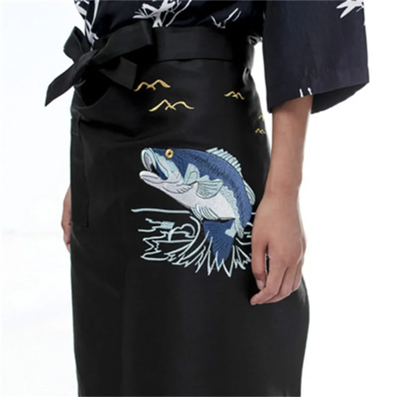 Japanese cooking service apron Embroidered pattern apron Chef's apron Cuisine apron