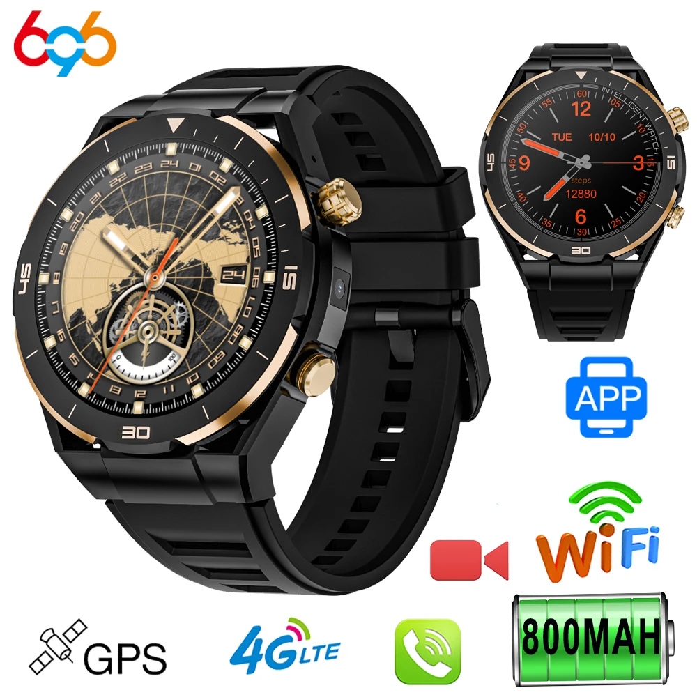 New 2GB RAM 32GB ROM Men 4G Smart Watches 800mAh Battery Dual Camera Video Call GPS Smartwatch SOS WiFi Sports Fitness SIM Card