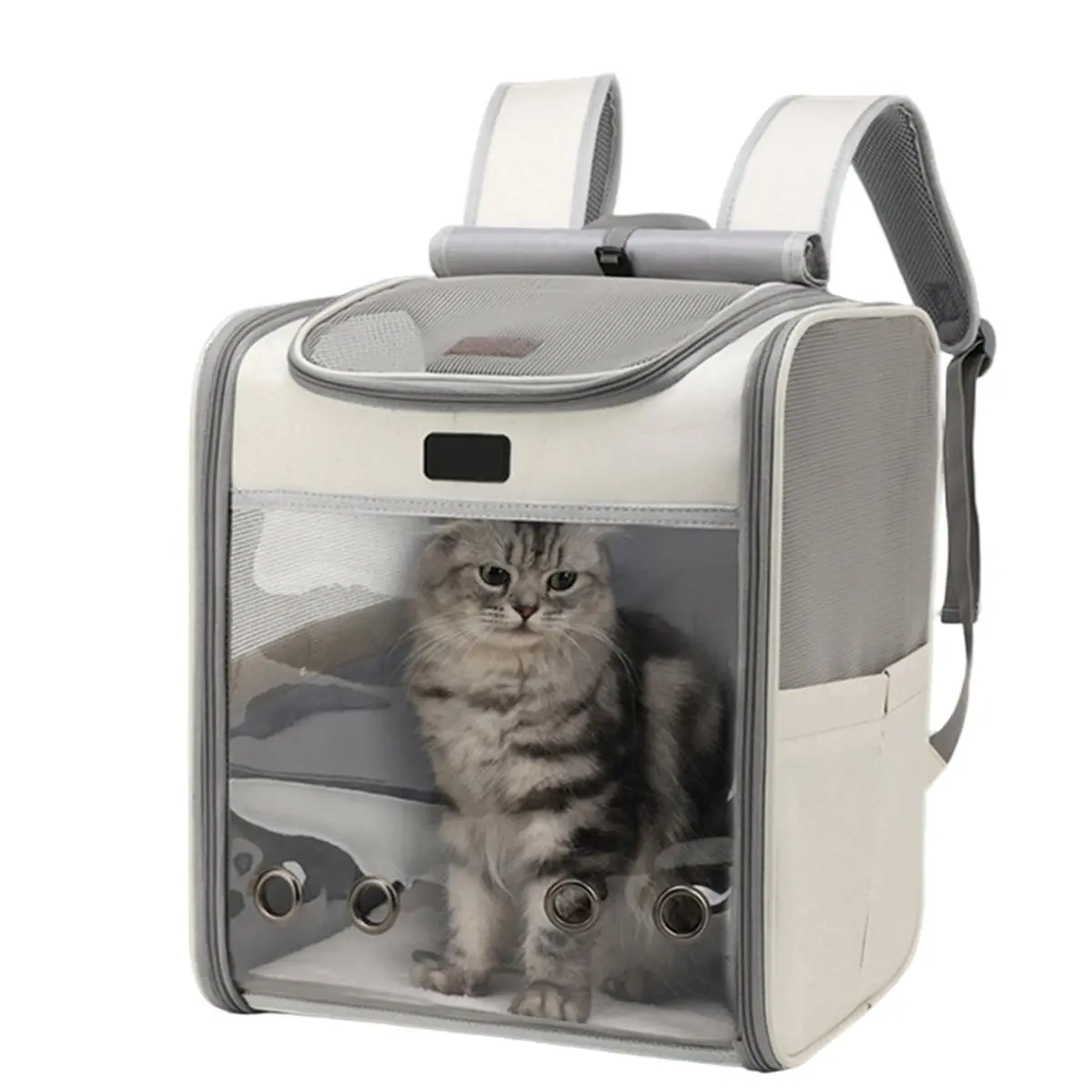2026 Trend Outdoor Portable Cat Backpack for Large Breeds, Ventilated Comfortable Pet Bag