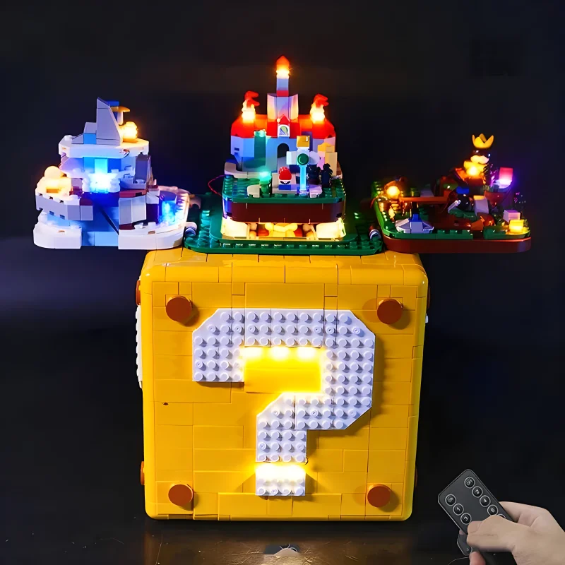 DIY RC LED Light Kit For LEGO 71395 Super Mario 64 Question Mark Block   (Only LED Light,Without Blocks Model)