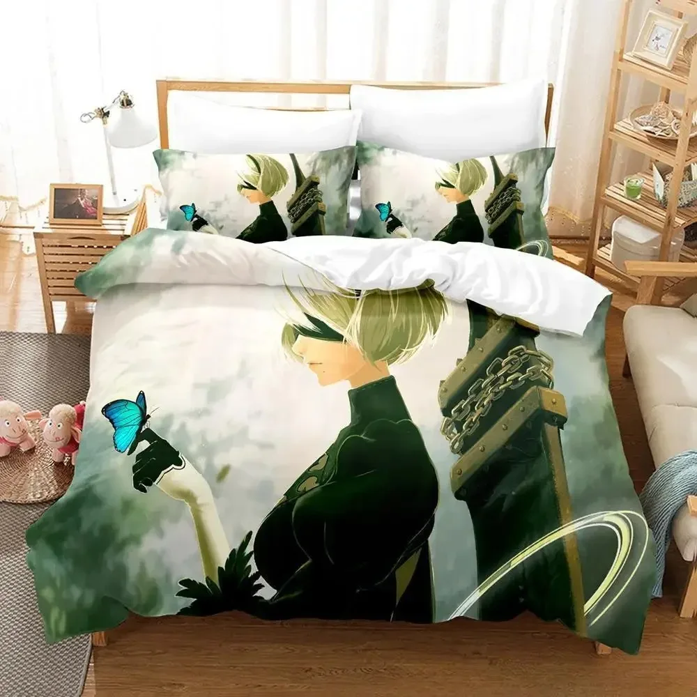 

NieR Automata Bedding Set Single Twin Full Queen King Size Bed Set Adult Kid Bedroom Duvet cover Sets 3D Anime Bed Sheet Set