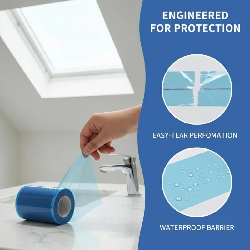Disposable Toilet Seat Pads Roll Protective Film Waterproof Hygiene Barrier view 2