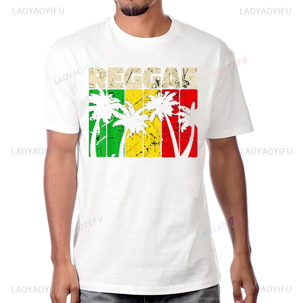 Cool Reggae Music Rastafari Graphic Printed Rap T-Shirt Hip Hop Streetwear Casual Fashion Loose Man Tshirt  Hipster Women Tees