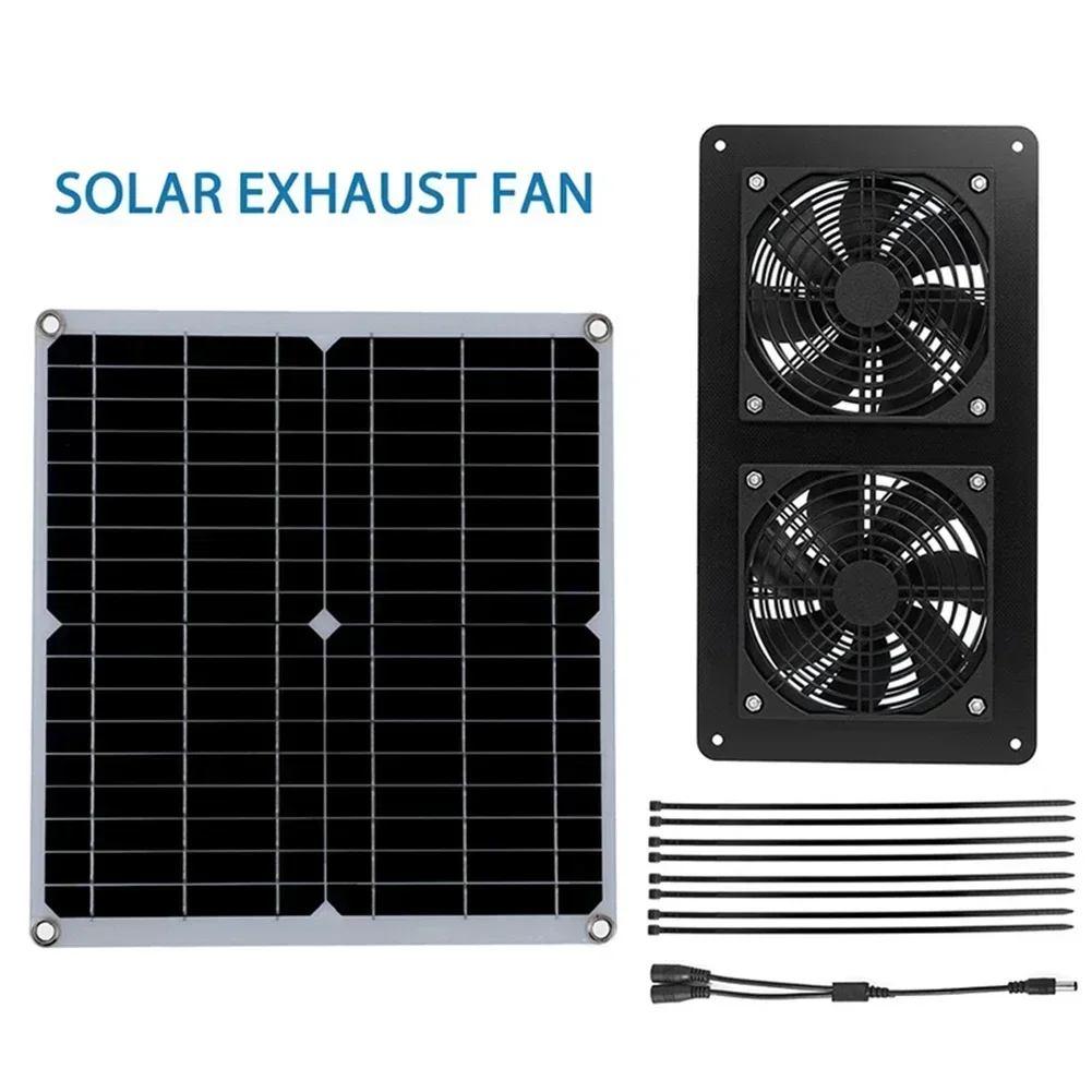 30W Outdoor Solar Exhaust Fan 12V Waterproof Solar Panel Air Extractor Fan For Dog Chicken Coop RV Greenhouse Fan Power Tools