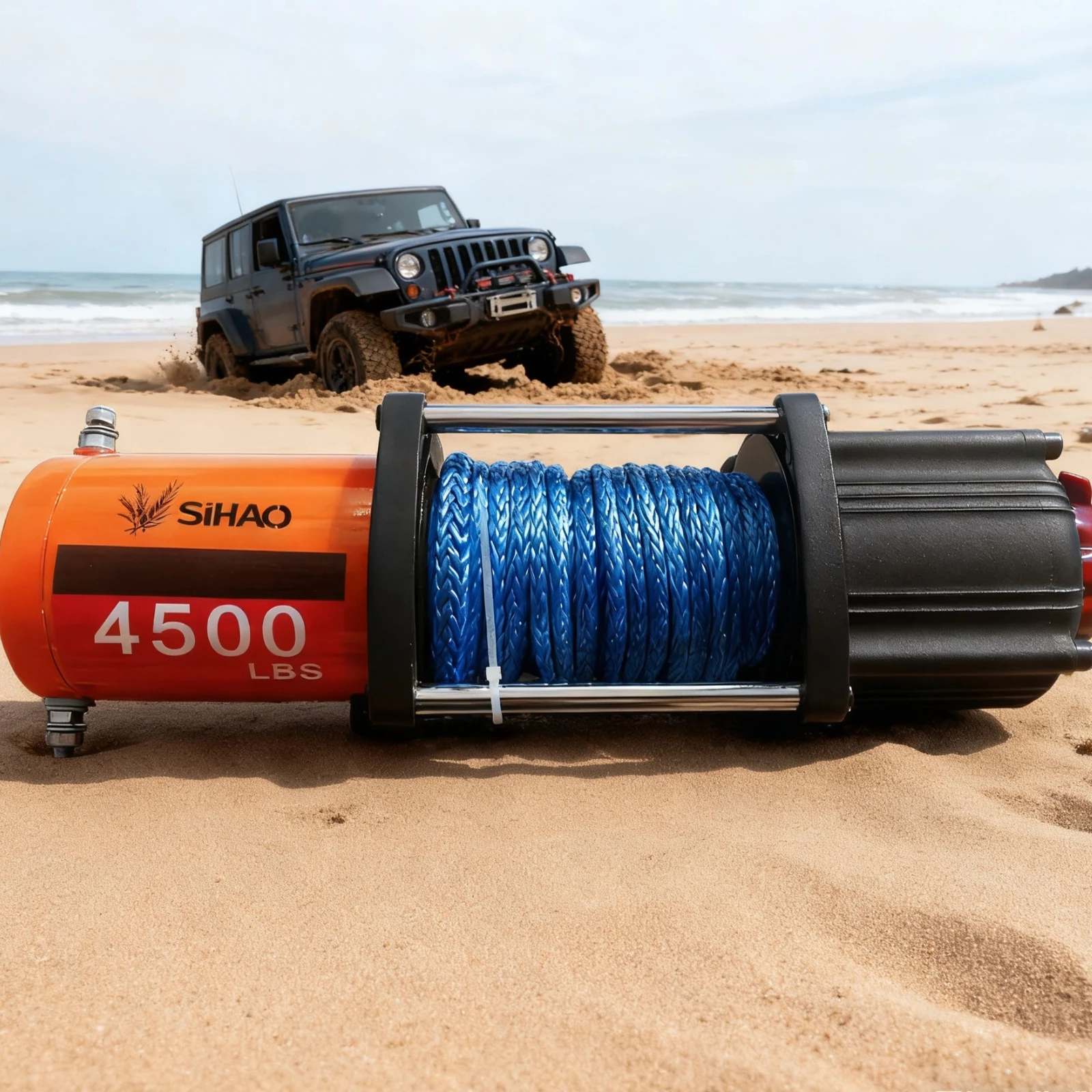 

4500LBS 12V Electric Winch Waterproof - Synthetic Rope with Wireless & Wired Remote Control for ATV UTV Off-Road Jeep Truck