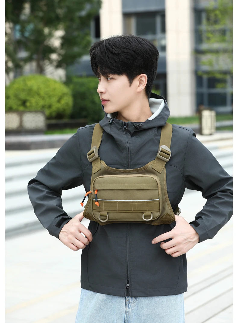 Taktische Brusttasche für Herren, Laufweste, Rucksack, Ausrüstungstasche, Wandern, Radfahren, Outdoor, Camping, Angeln, Jagd, Reisen, Molle-Tasche – Detail 18
