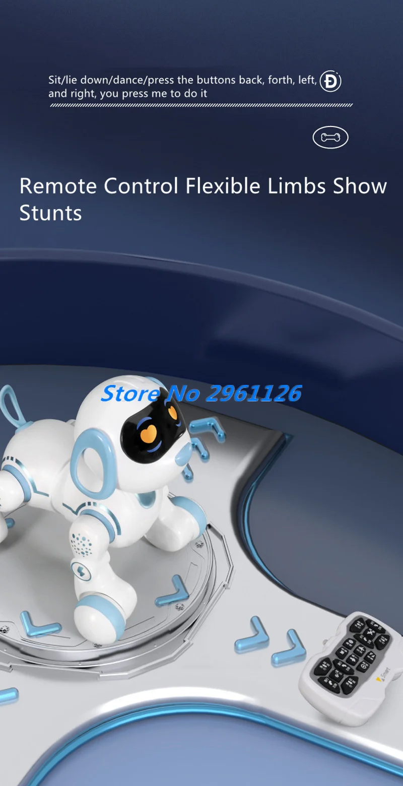 

Smart Electric Interactive Companion Remote Control Robot Dog Touch Sensing Early Education Educational Purpose RC Robot Dog