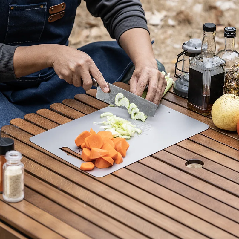 

Pure Titanium Cutting Board,Portable Ultra Light Antibacterial With Hanging Holes Thickened 1.5mm,Outdoor Camping,Picnicking