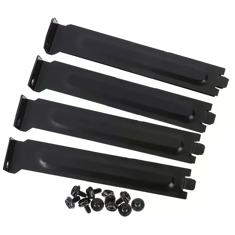 /TPz/10 x Black PCI Chassis Slot Covers Bracket with Screws Blanking Plate