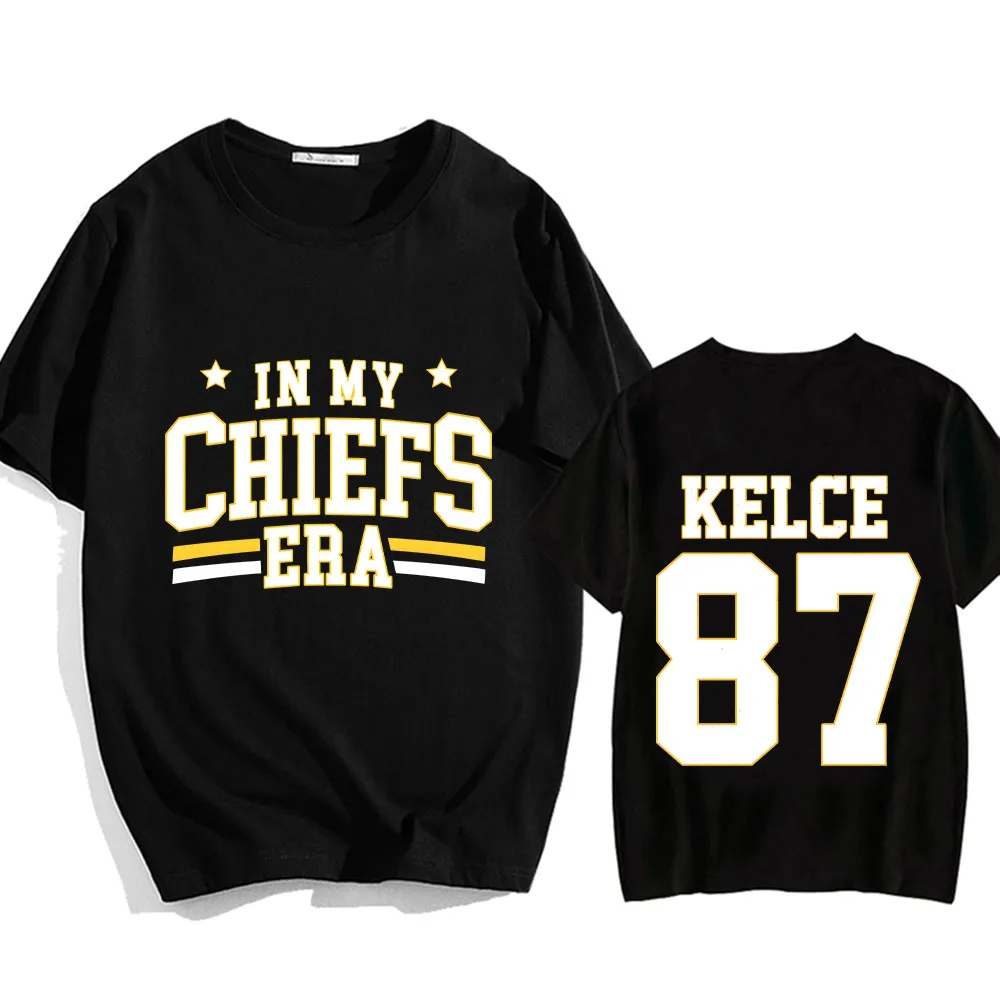 In My Chiefs Era TravisKelce T-shirt for Spring/Summer Cotton Graphic Printing Tee-shirt High Quality Ropa Hombre O-neck Tees