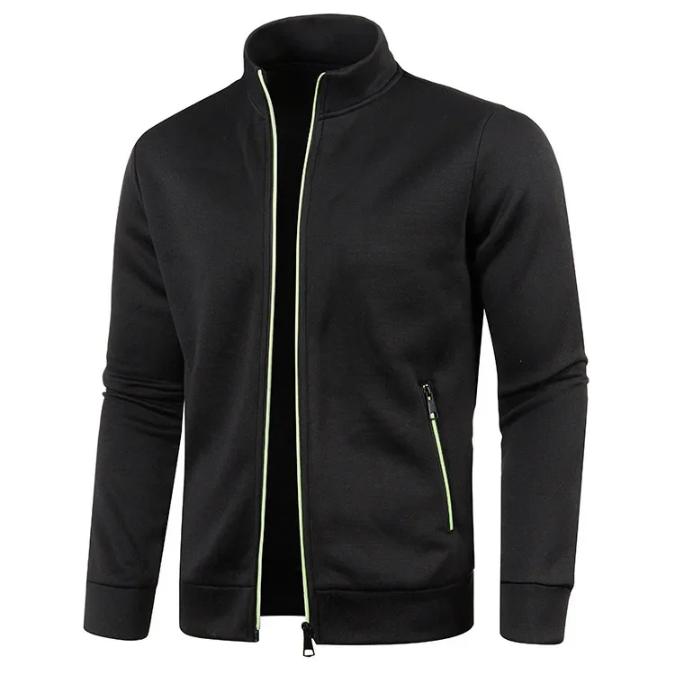 Men's Long - Zippered, Knitted - Sleeved, Thin - Fleece, Trendy Cardigan Sweatshirt Outerwear for Autumn and Winter. S-XXXXL