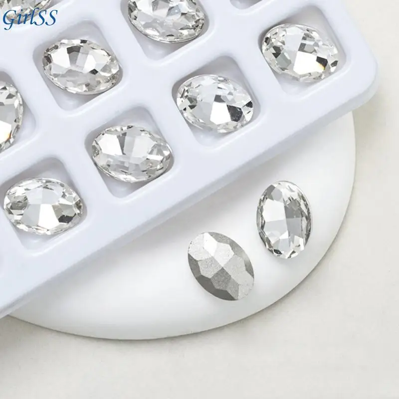 10x ネイルラインストーン不規則な形状ネイルクリスタル宝石ハートネイルチャームクリアネイルアートチャームネイルアートデコレーション T4MB