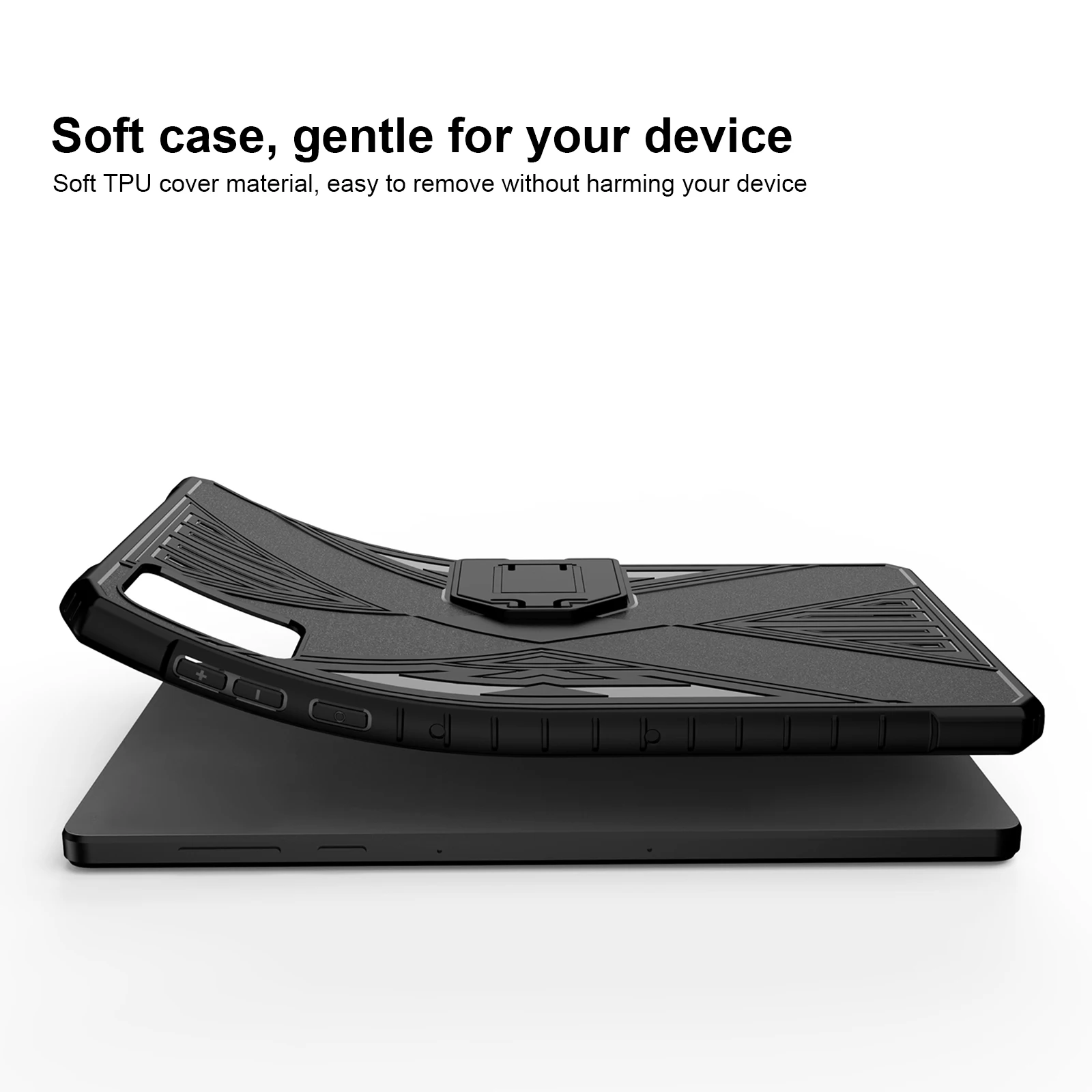For Legion Y700 5th 2026 TPU Protective Case Shockproof Tablet Cover W/ Kickstand Gaming Tablet TPU Back Cover w/ Folding Stand