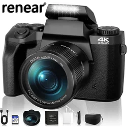 Auto Focus 64MP Digital Camera SLR DSLR For Photography 4K 60FPS Vlog Camcorder 4 Inch 16X Zoom Touch Youtube Livestream Webcam