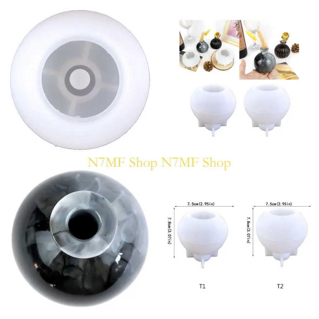 N7MF DIY Silicone Round Flower Pot Storage Box Mold for Succulent Plant Decor