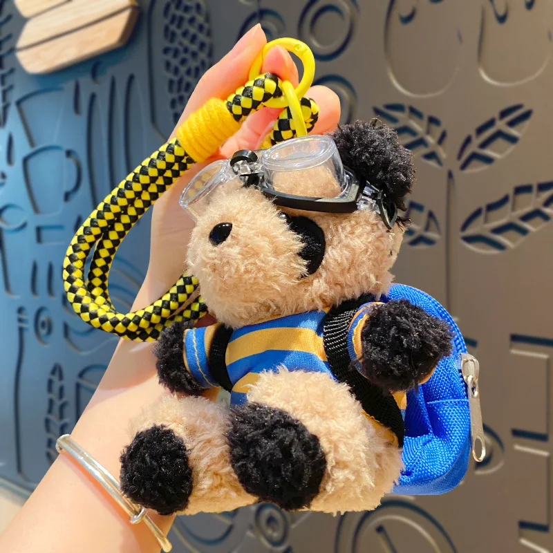 Cartoon Brown Bear Doll Plush Bear Pendant Bag Accessories Cute Plush Hangings Hangings Ornament Bag Pendant