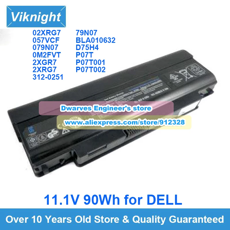 

Genuine 11.1V 90Wh Laptop Battery 2XRG7 79N07 for Dell Inspiron 1120 1121 M101 M101C M101z M101ZD M101ZR M102z M102ZD M102z-1122