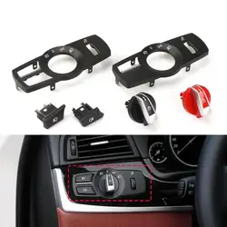 New Car Front Headlight Switch Rotation Button For BMW 5 7 Series F10 F07 F02 Head Light Lamp Switch Control Konb Button Cover