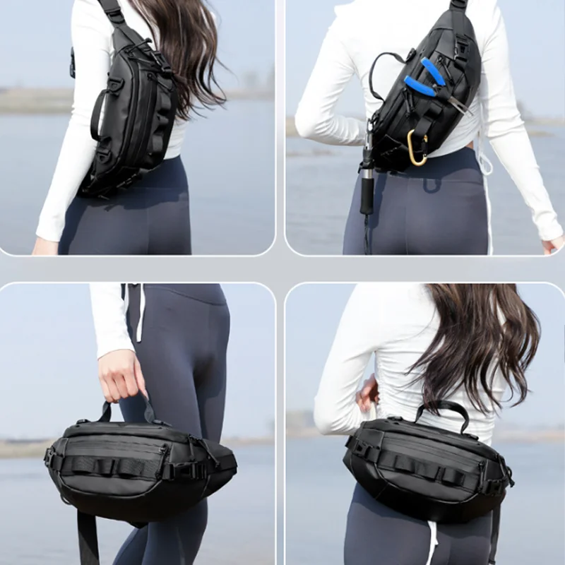 

Outdoor Fishing Gear Waist Bag Men'S Crossbody Fishing Pack Multifunctional Hunting Camping Travel Sports Utility Belt Pouch