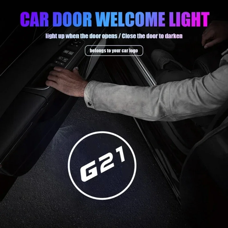 2PCS LED Car Door Projector Welcome Lights For BMW 3 Series G21 2020 Ghost Shadow Badge Logo Lamp Auto Decor Accessories