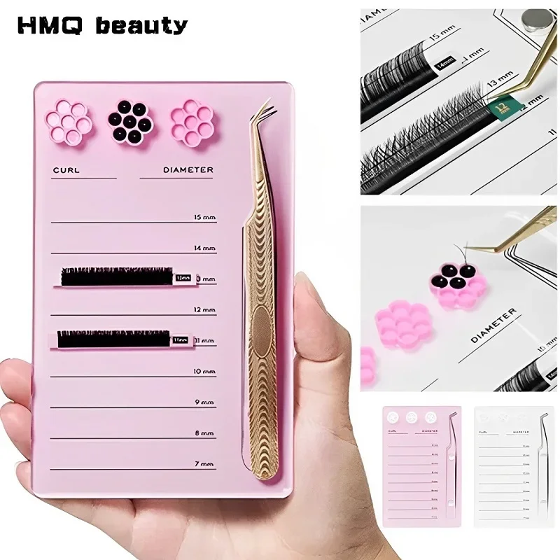 

Eyelash Extension Scale Holder Magnetic Acrylic Lash Board Glue Pallet Cup Clean Hygienic False Eyelash Pad Eyelash Makeup Tools