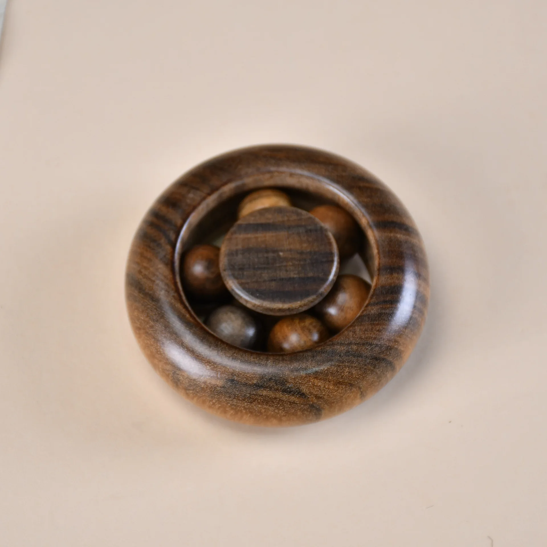 Chinese Style Auspicious Natural Hardwood Fire Wheel Fidget Toy Fortune Turning Stress Relief Good Luck Blessing Gift For Adults