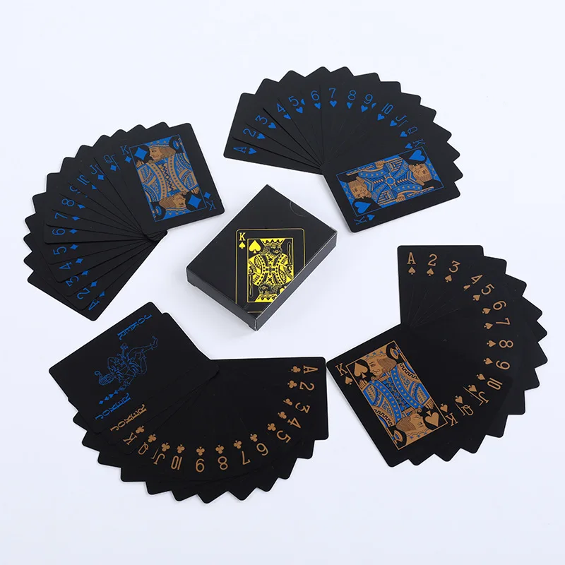 Gold Foil Plated Poker Cards Poker Game Deck Gold Foil Poker Set Plastic Magic Card Waterproof Golden Color Magic Cards