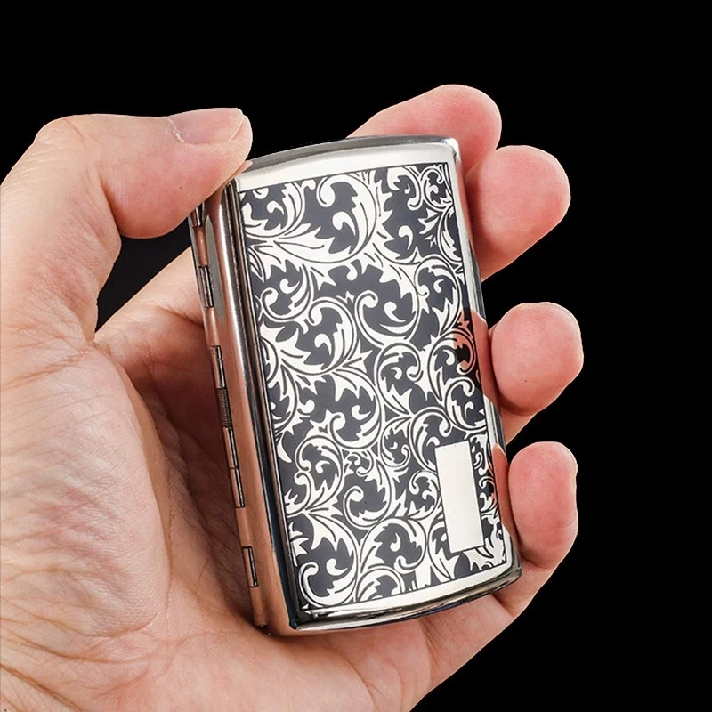 

Luxury Copper Cigarette Case 12 Capacity Stylish Men's Smoking Accessories Portable Anti-pressure Tobacco Storage Box